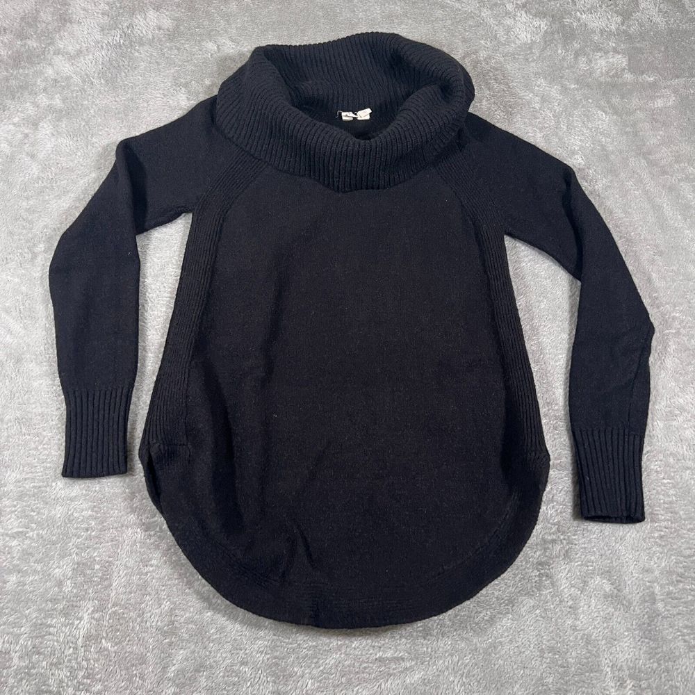 Moth Anthropologie Womens Ribbed Turtleneck Pullover Sweater Black‎ Size XS